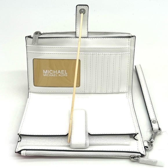 Michael Kors Large Double Zip Wallet Wristlet Dragonfruit - Picture 8 of 9